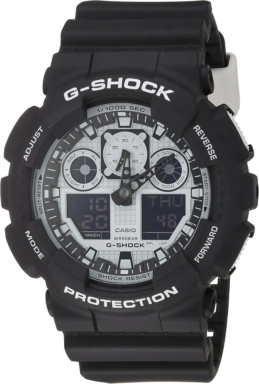 Casio G-Shock GA-100BW-1A White and Black Series Luxury Watch - Black/One Size