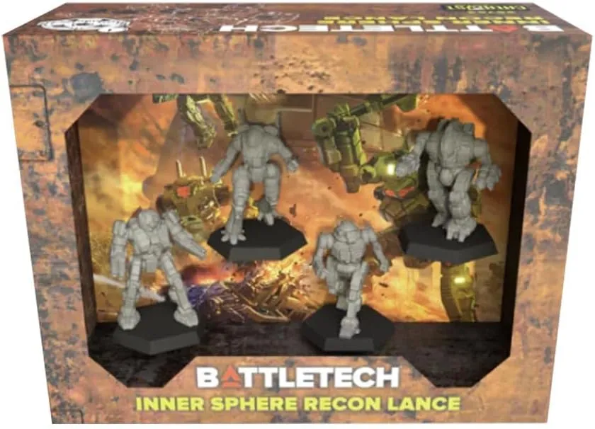Catalyst Game Labs BattleTech: Inner Sphere Recon Lance Miniatures Pack - Strategy Board Game - for 2  Players and Ages 14 