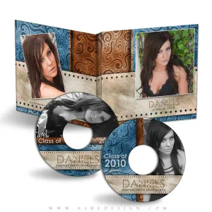 CD/DVD Label & Case Design Set - Swirled Grunge