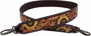 CHALLENGER Western Antique Tooled Leather Replacement Shoulder Strap for Bags Purse Duffle 115FKStrap