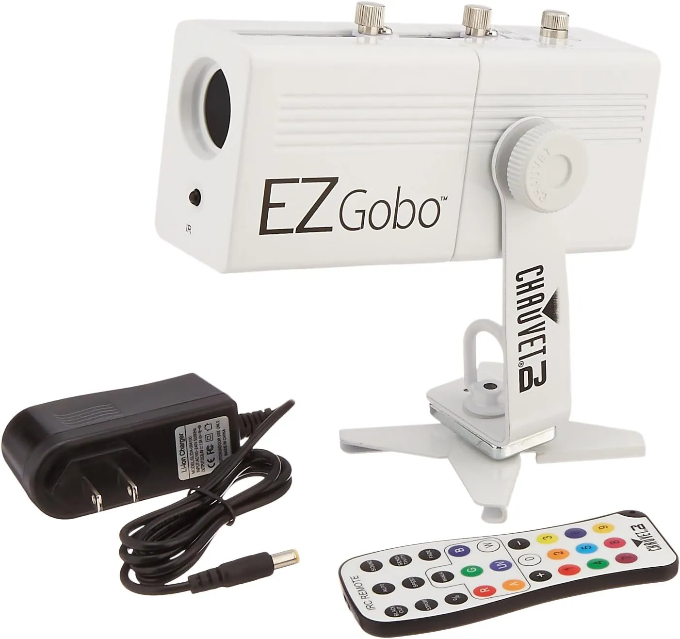 CHAUVET DJ EZGOBO Battery-Powered LED Gobo Projector w/Manual Zoom DJ Effect Light,White
