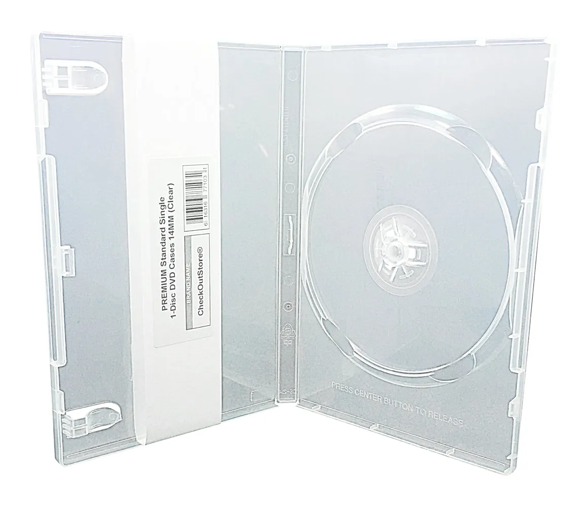CheckOutStore Premium Standard Single 1-Disc DVD Cases 14mm