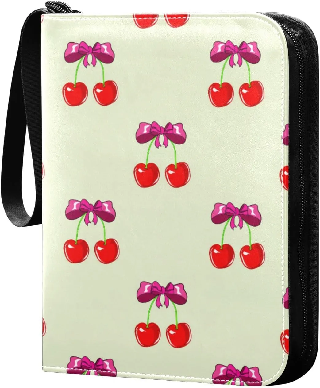 Cherries Card Binder 4 Pockets, 400 Pockets Trading Card Binder Removable Card Albums Card Holder for Games, Sports, Football, Baseball Cards