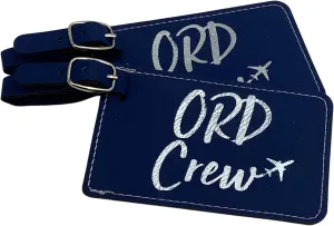 Chicago Crew Base Bag Tags for Flight Attendants, Airlines,