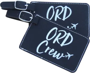 Chicago Crew Base Bag Tags for Flight Attendants, Airlines,