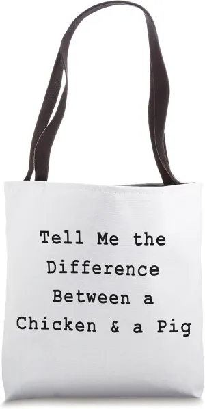 Chicken Pig Difference Agile Scrum Lean PM Funny PM Coach Tote Bag