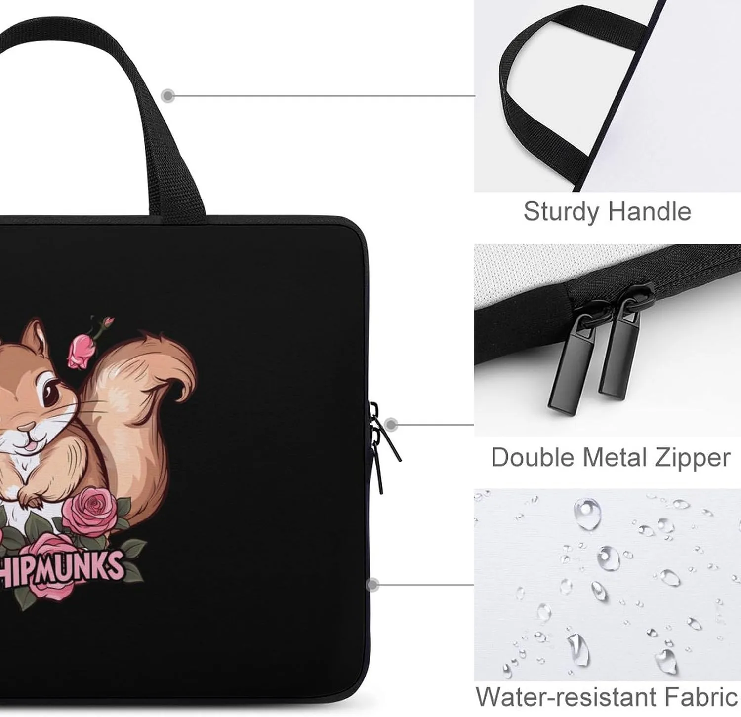 Chipmunks Laptop Case Laptop Bag Laptop Sleeve with Handle Computer Case Carrying Cover 17inch