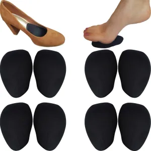 Chiroplax High Heel Cushion Inserts Pads (4 Pairs) Suede Ball of Foot Forefoot Metatarsal Anti Slip Shoe Insoles for Women