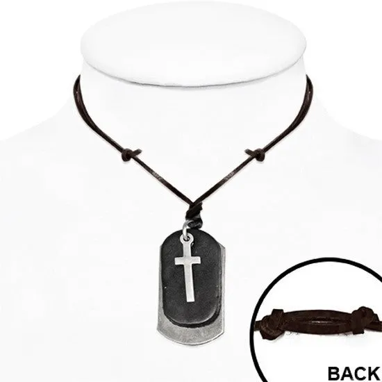 Chrome Cross Dog Tag