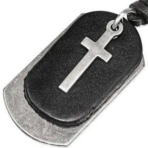 Chrome Cross Dog Tag