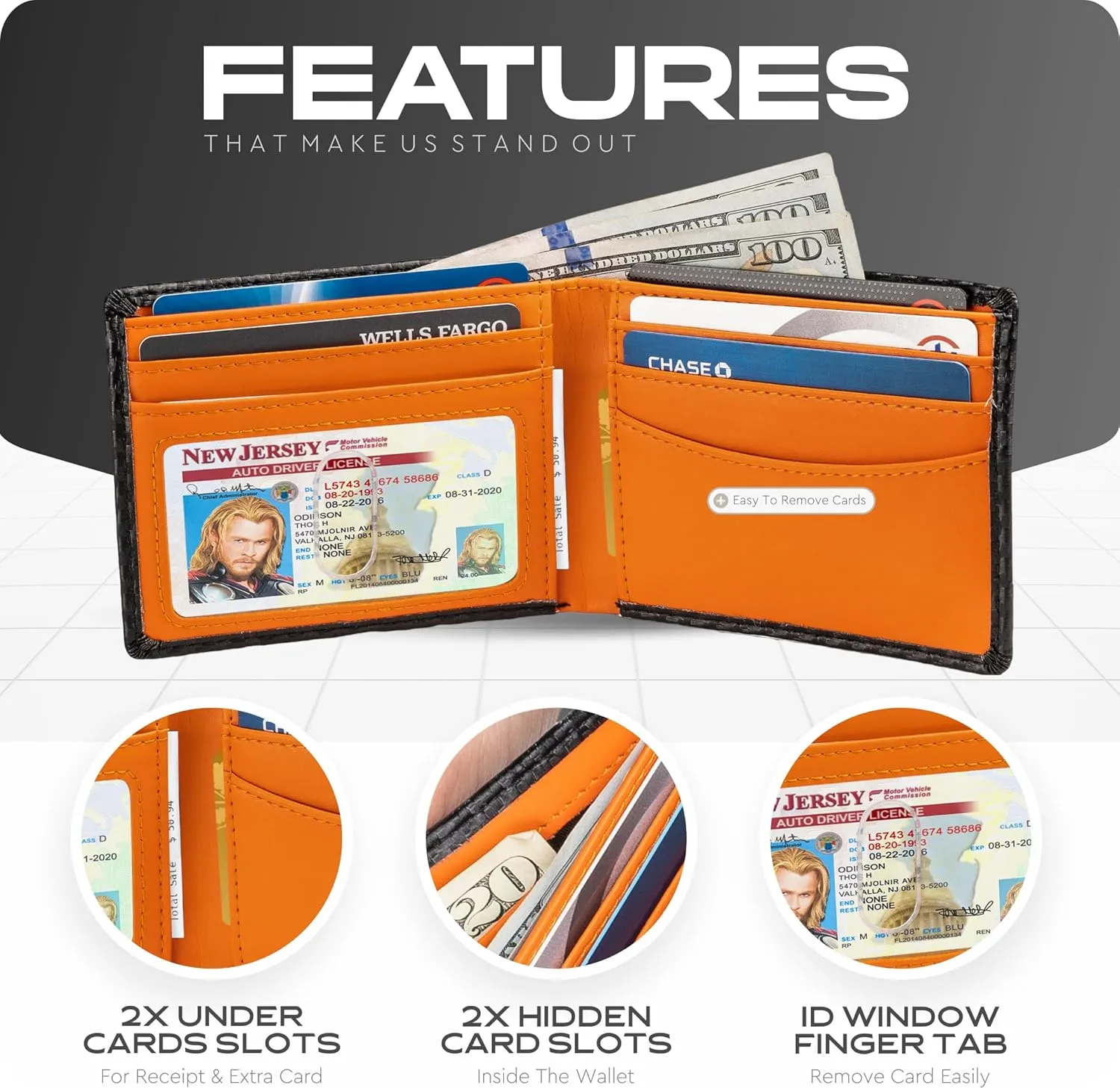 Claasico Men’s Bifold Wallet for Men – Genuine Leather RFID Wallet, Slim Billfold Cardholder w/ID Window – Gift Box Included
