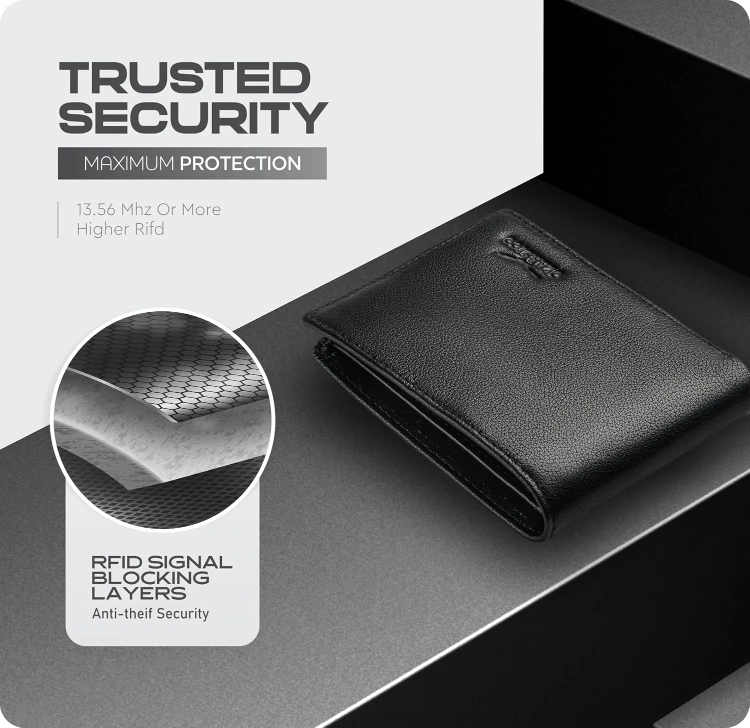 Claasico Men’s Bifold Wallet for Men – Genuine Leather RFID Wallet, Slim Billfold Cardholder w/ID Window – Gift Box Included