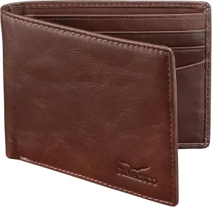 Claasico Men’s Bifold Wallet for Men – Genuine Leather RFID Wallet, Slim Billfold Cardholder w/ID Window – Gift Box Included