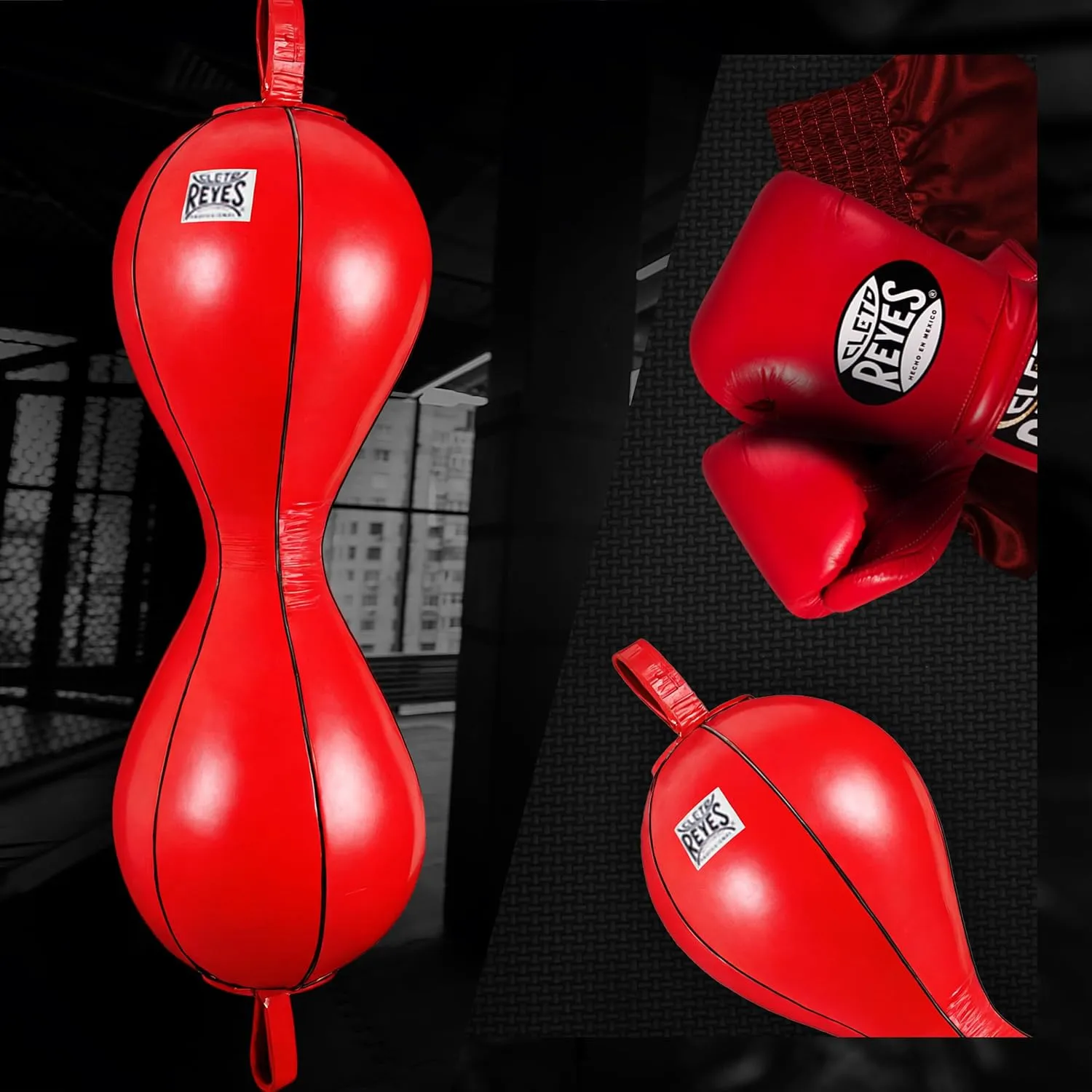 CLETO REYES Double-Double End Punching Bag for Boxing Workout Practice Gym Training Equipment, MMA, Kickboxing, Muay Thai