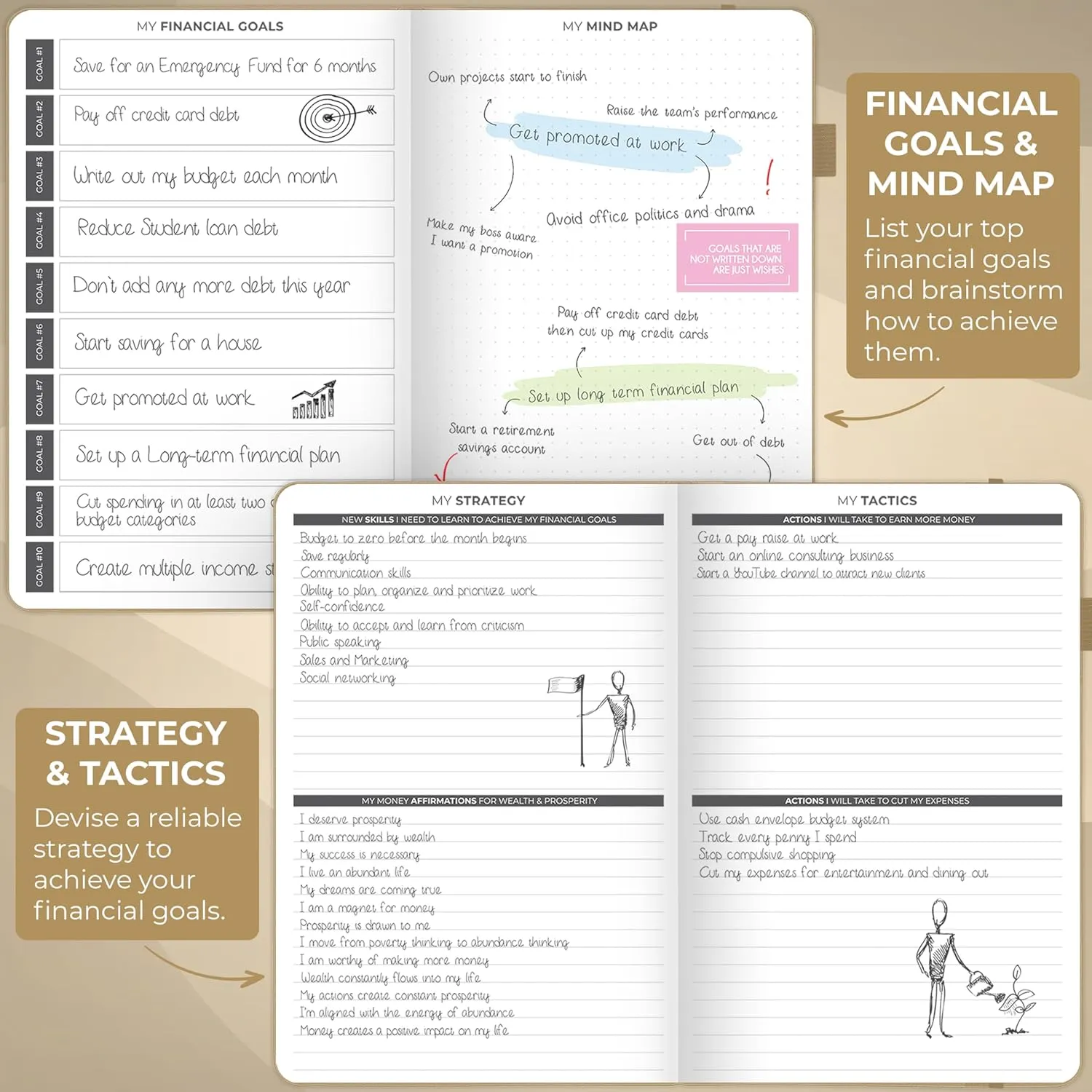 Clever Fox Budget Planner - Expense Tracker Notebook. Monthly Budgeting Organizer, Finance Logbook & Accounts Book, Bill Tracker, A5 (Gold)