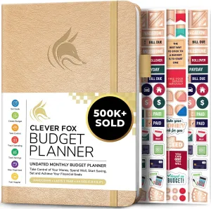 Clever Fox Budget Planner - Expense Tracker Notebook. Monthly Budgeting Organizer, Finance Logbook & Accounts Book, Bill Tracker, A5 (Gold)