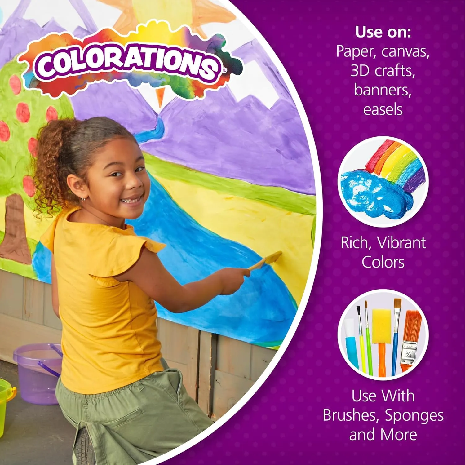 Colorations Paraben-Free Tempera Paint for Kids - 1 Gallon, Vibrant Blue. Non-Toxic and Made in The USA