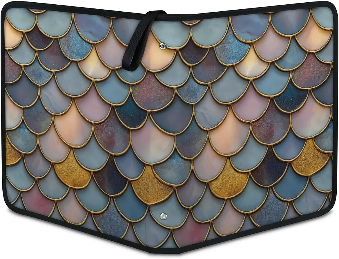 Colorful Fish Scales Trading Card Binder 9 Pocket 900 Cards Holder Collector Album with 50 Removable Sleeves Toys Gifts for Boys Girls Sea Mermaid Game Sports Cards