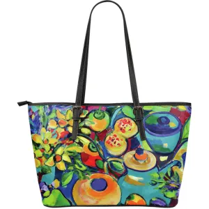 Colorful Leather Tote Bag