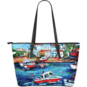 Colorful Leather Tote Bag