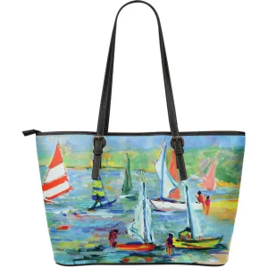 Colorful Leather Tote Bag