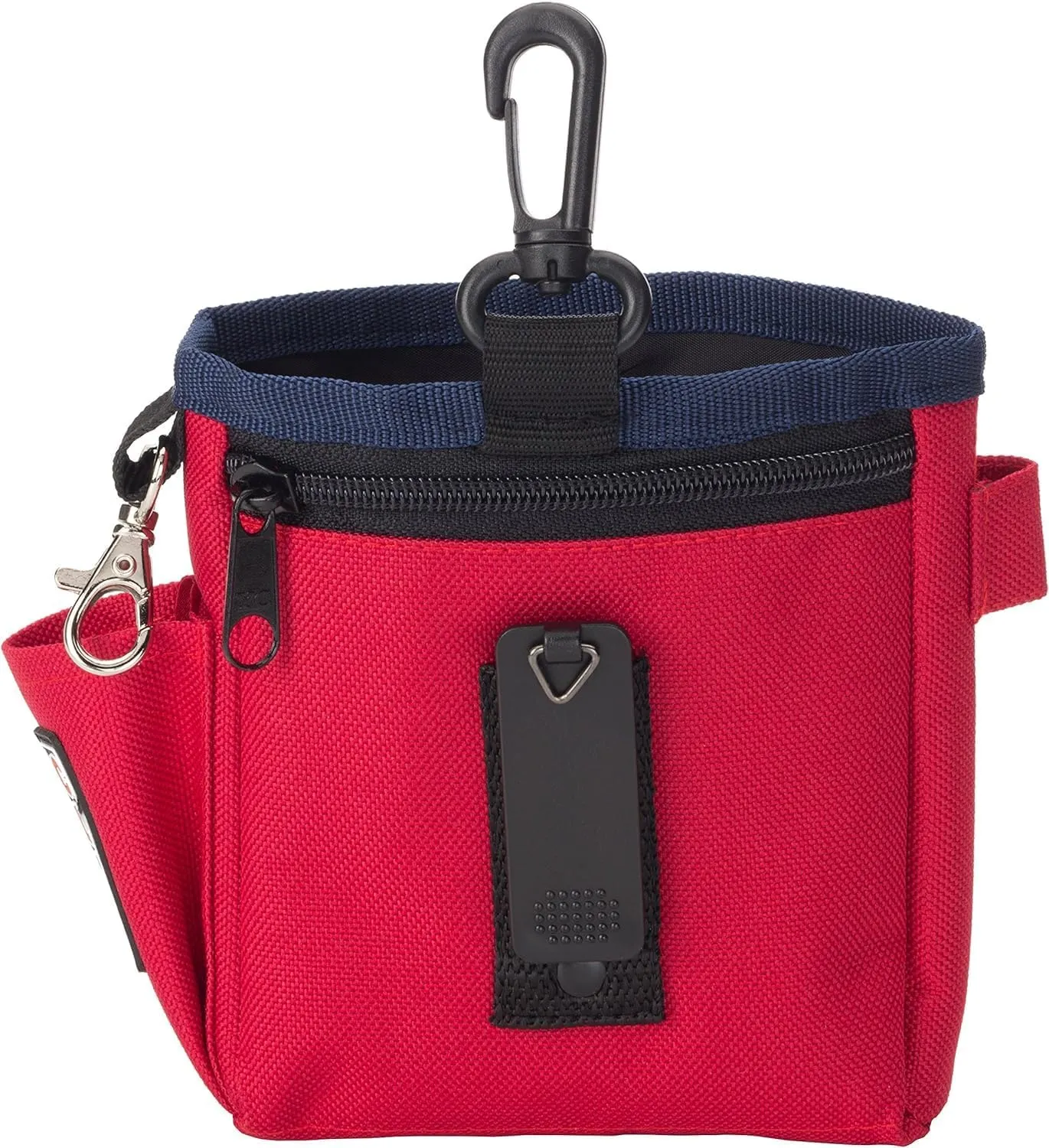 Company of Animals Treat Bag, Red, Zipped Pockets & Drawstring, Clips on Belt, Waistband or Pocket, Waterproof Treats Pouch, Ideal for Dog Walking & Puppy Training