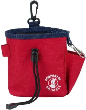 Company of Animals Treat Bag, Red, Zipped Pockets & Drawstring, Clips on Belt, Waistband or Pocket, Waterproof Treats Pouch, Ideal for Dog Walking & Puppy Training