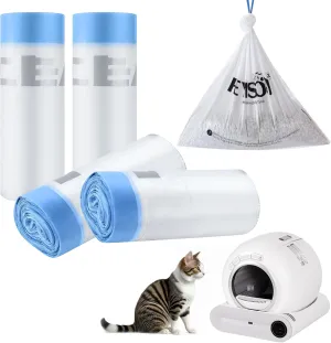 Compatible Self-Cleaning Litter Box Liners - 80 Pack, 18x20 Inches, 4 Gallon Bags, 2 Mil Thickness, Easy Installation, Durable for Automatic Litter Box Drawers
