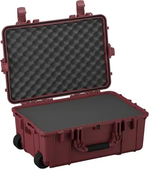 Condition 1 24” Rolling Heavy-Duty Lockable Storage Case Model 305 with Wheels and Handle, IP67 Rated Waterproof, Dustproof, TSA Friendly, Made in USA, 24.50”x17.02”x10.20”, Maroon
