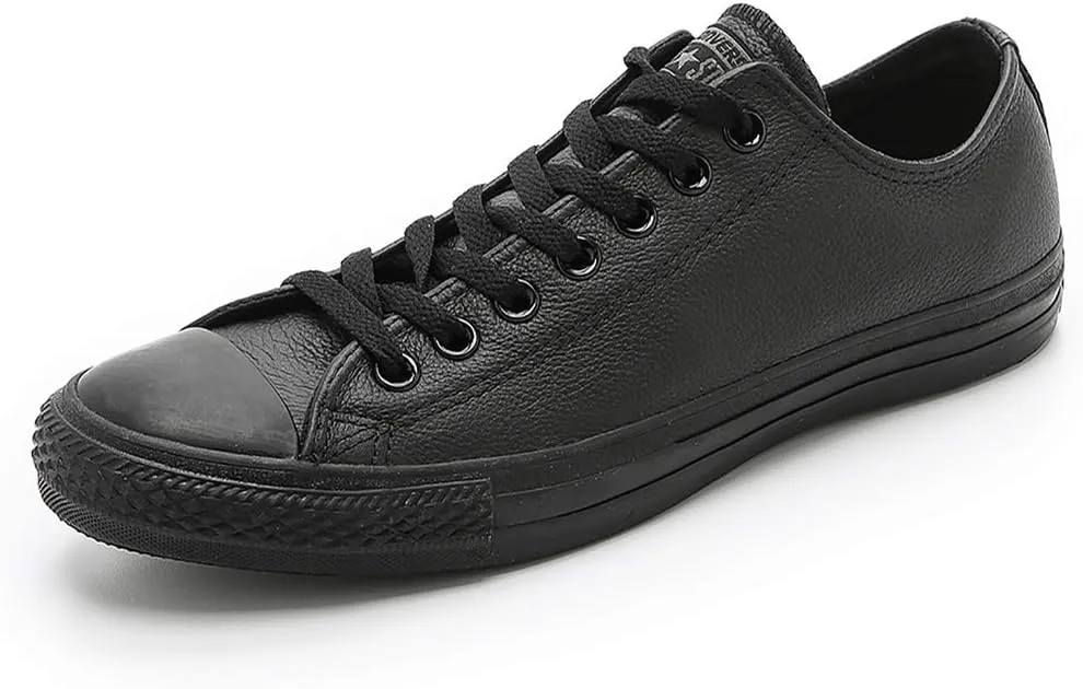Converse Unisex Chuck Taylor Leather Black Leather Sneaker - 7 Men - 9 Women
