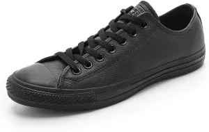 Converse Unisex Chuck Taylor Leather Black Leather Sneaker - 7 Men - 9 Women