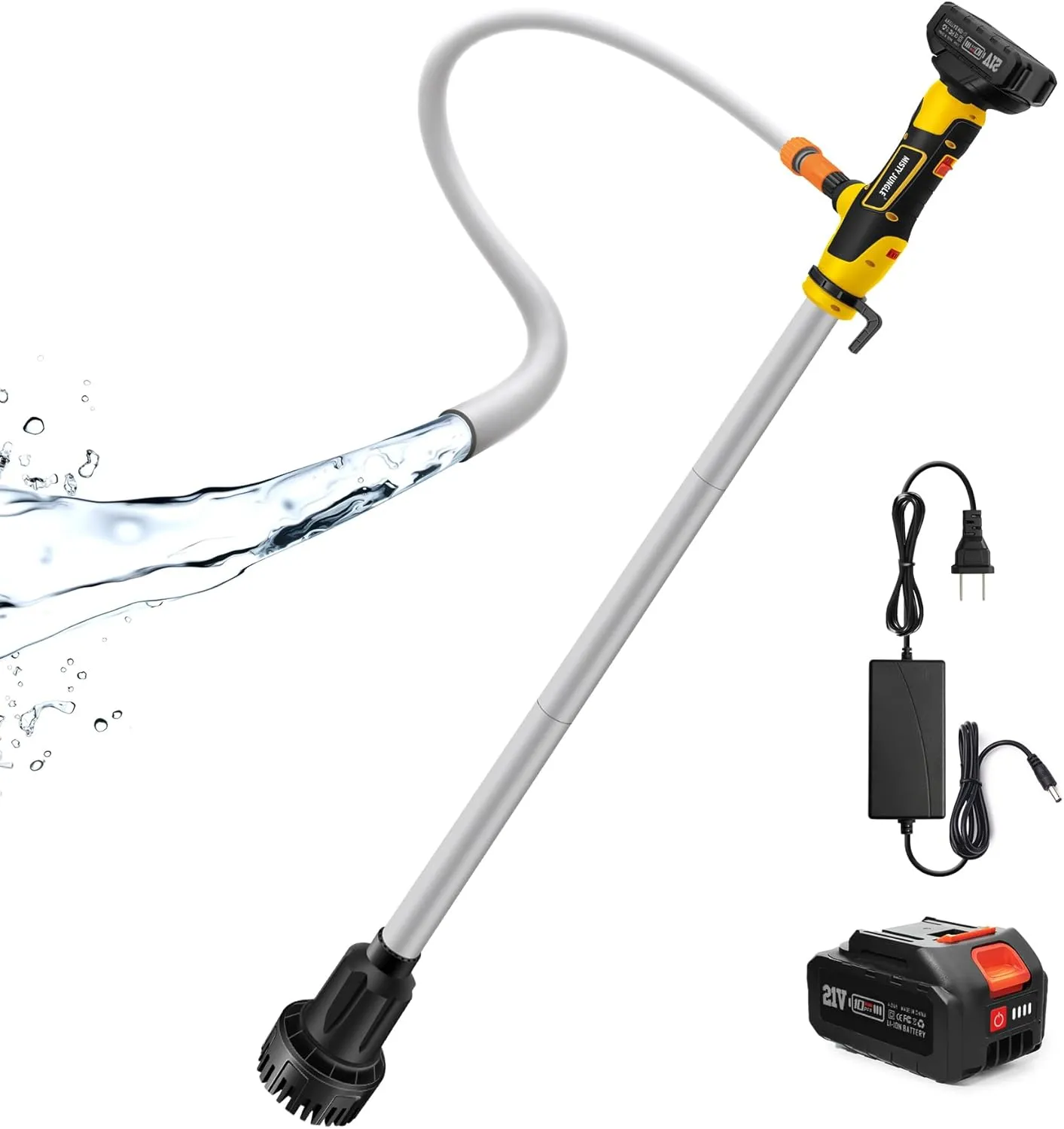 Cordless Stick Water Transfer Pump, Water Pump with 21V Battery Compatible with Makita 18V Battery,720GPH, Max Head Heicht 33 FT, Portable Utility Water Pump for Pool,Garden,Pond,Fish Tank