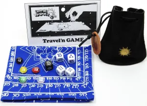 Cosmic Wimpout Deluxe Traveln Game, Blue Scoreboard (Assorted Graphics), with 5 Glass Gemstones