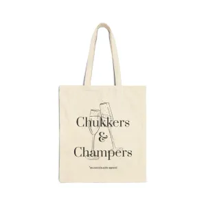 Cotton Canvas Tote Bag - Chukkers & Champers - Natural - Printed On Both Sides