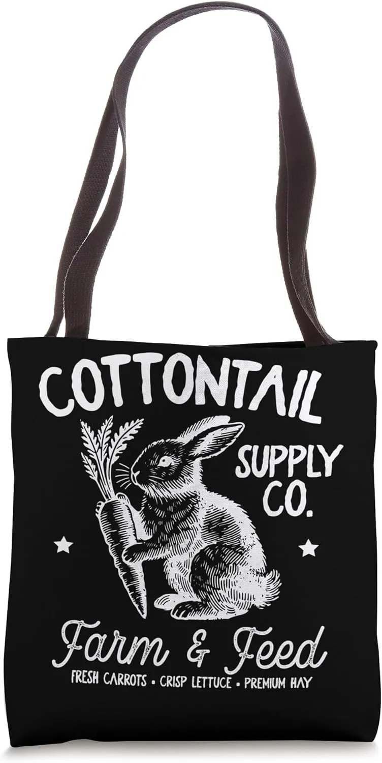 Cottontail Supply Co Farm & Feed Bunny Tote Bag