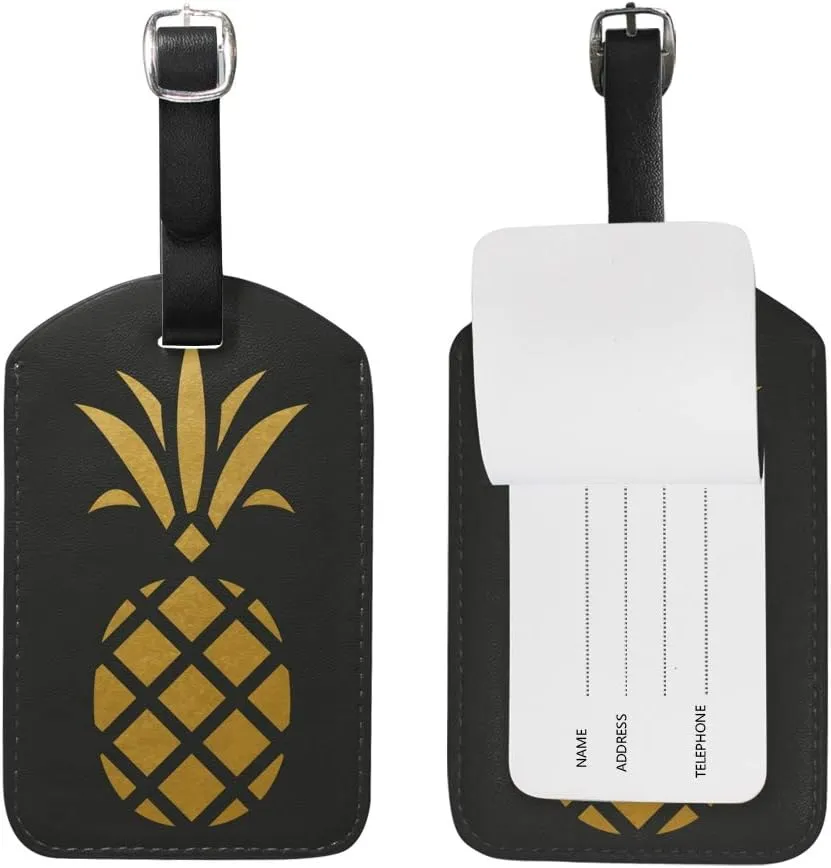 Couple Theme Luggage Tag Travel Tag PU Leather Name Card Holder for Baggage