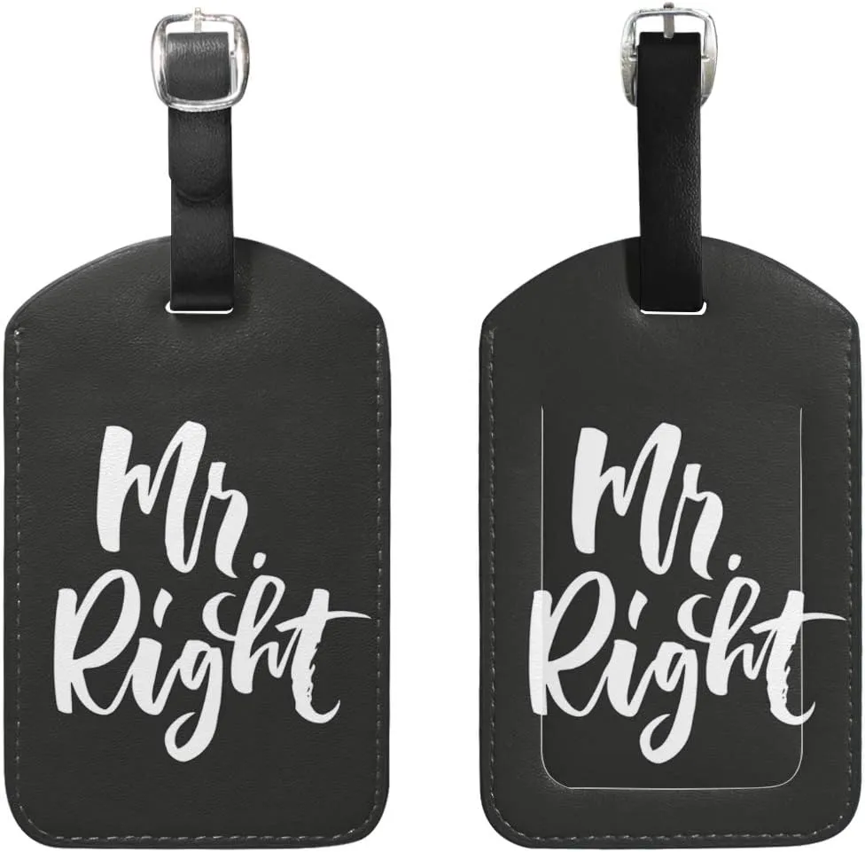 Couple Theme Luggage Tag Travel Tag PU Leather Name Card Holder for Baggage