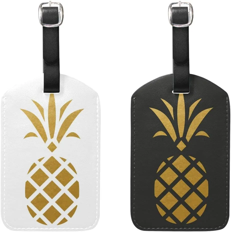 Couple Theme Luggage Tag Travel Tag PU Leather Name Card Holder for Baggage