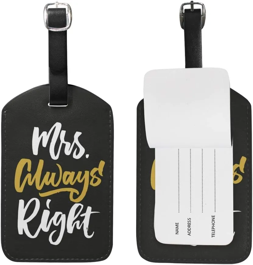 Couple Theme Luggage Tag Travel Tag PU Leather Name Card Holder for Baggage