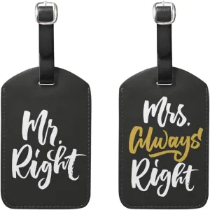 Couple Theme Luggage Tag Travel Tag PU Leather Name Card Holder for Baggage