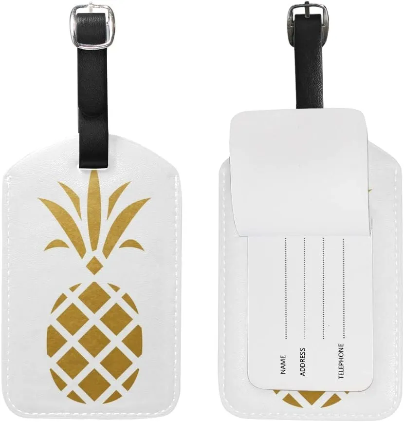 Couple Theme Luggage Tag Travel Tag PU Leather Name Card Holder for Baggage