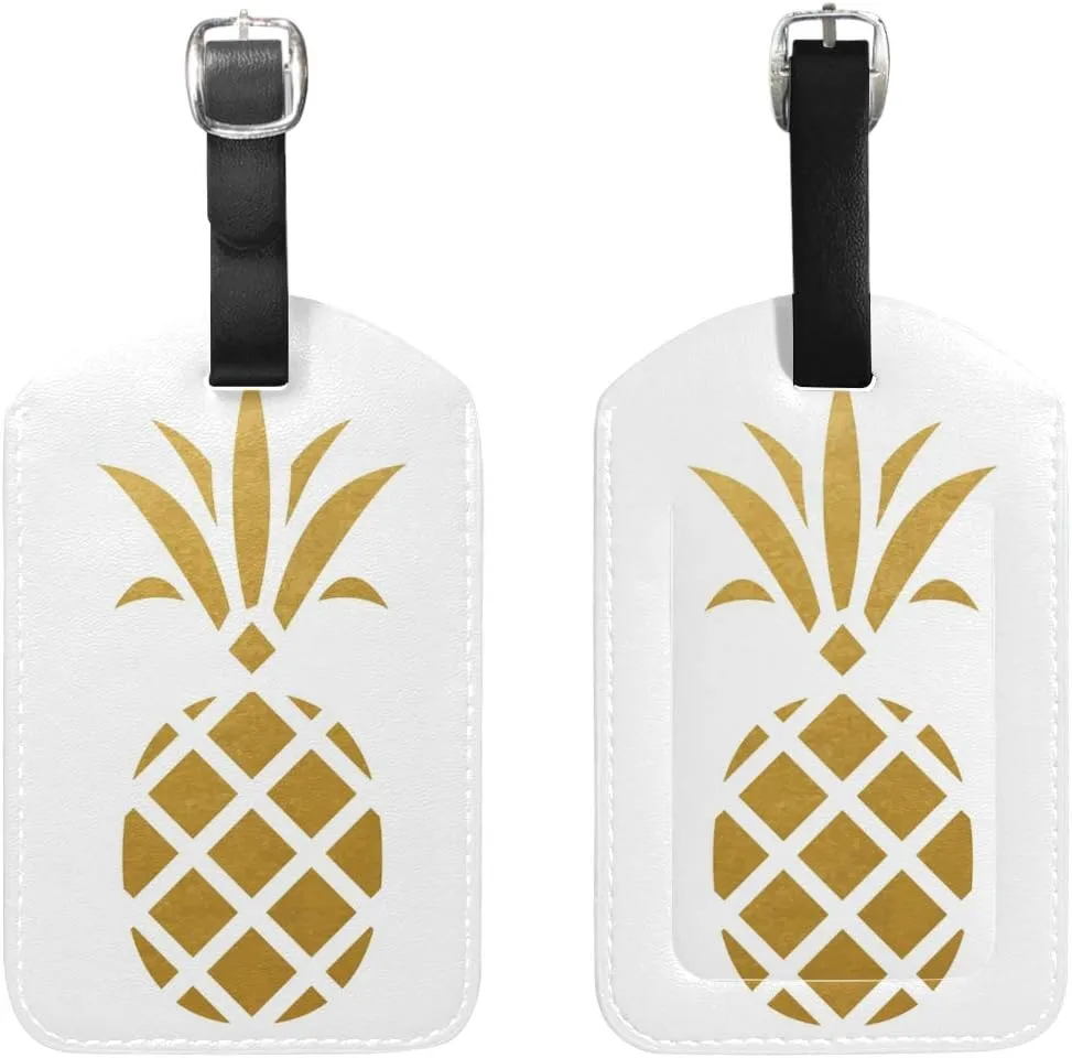 Couple Theme Luggage Tag Travel Tag PU Leather Name Card Holder for Baggage