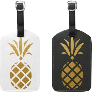 Couple Theme Luggage Tag Travel Tag PU Leather Name Card Holder for Baggage