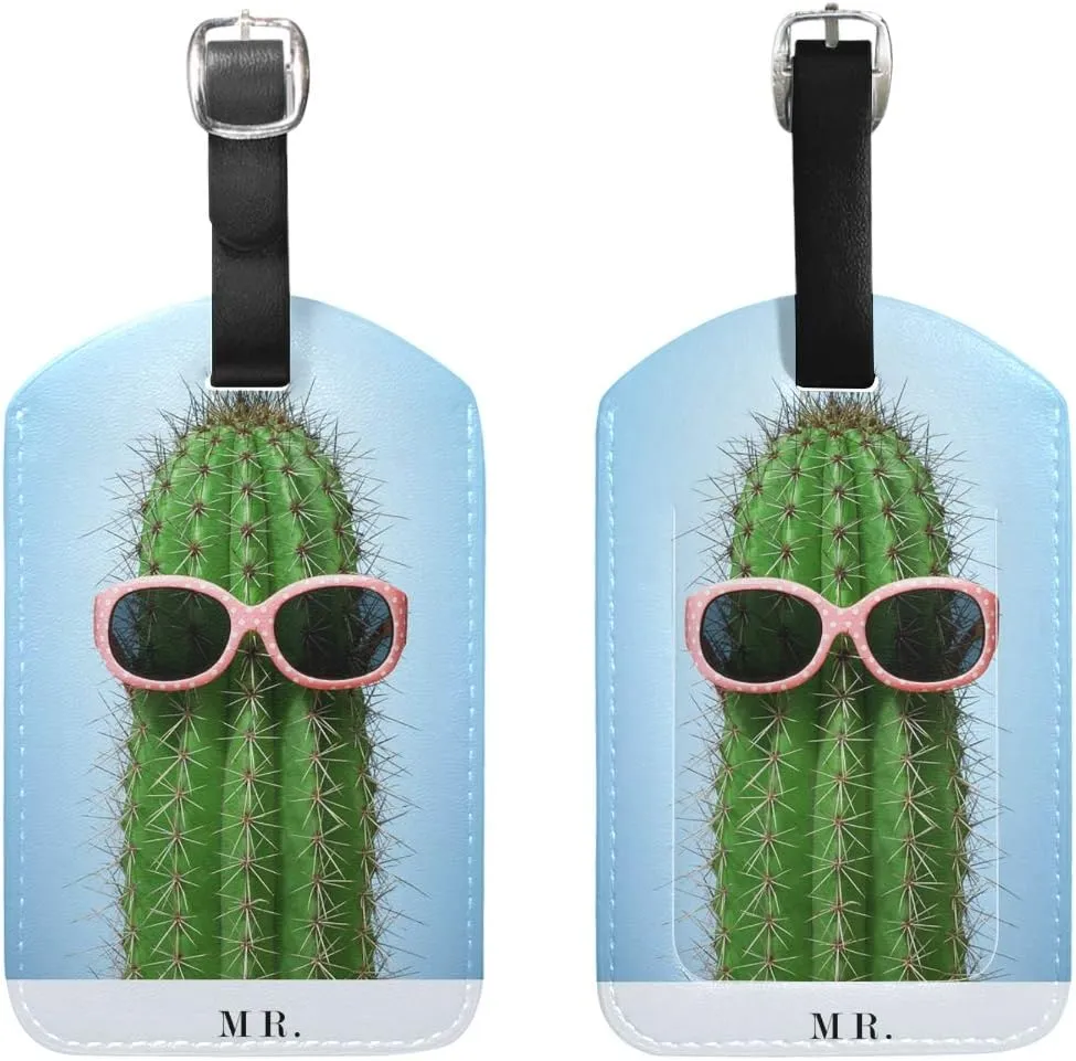 Couple Theme Luggage Tag Travel Tag PU Leather Name Card Holder for Baggage