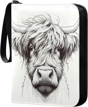 Cow Card Binder 4 Pockets, 400 Pockets Trading Card Binder Removable Card Albums Card Holder for Games, Sports, Football, Baseball Cards