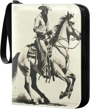 Cowboy Card Binder 4 Pockets, 400 Pockets Trading Card Binder Removable Card Albums Card Holder for Games, Sports, Football, Baseball Cards