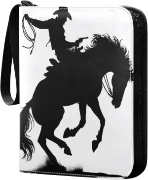Cowboy Card Binder 4 Pockets, 400 Pockets Trading Card Binder Removable Card Albums Card Holder for Games, Sports, Football, Baseball Cards