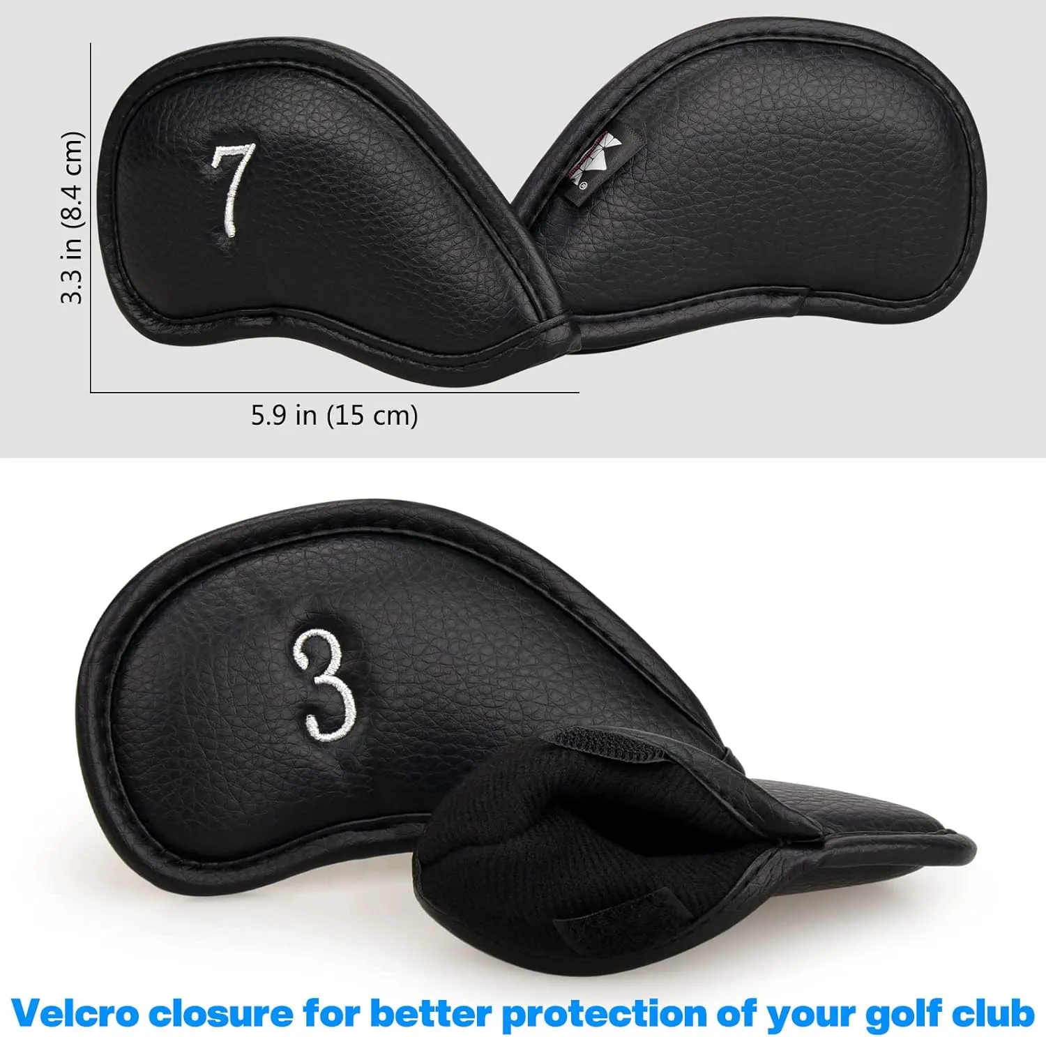 CRAFTSMAN GOLF 12pcs or 1pc Thick Synthetic Leather Golf Iron Head Covers Set Headcover Fit All Brands Callaway Ping Taylormade Cobra Etc. Also Custom Name