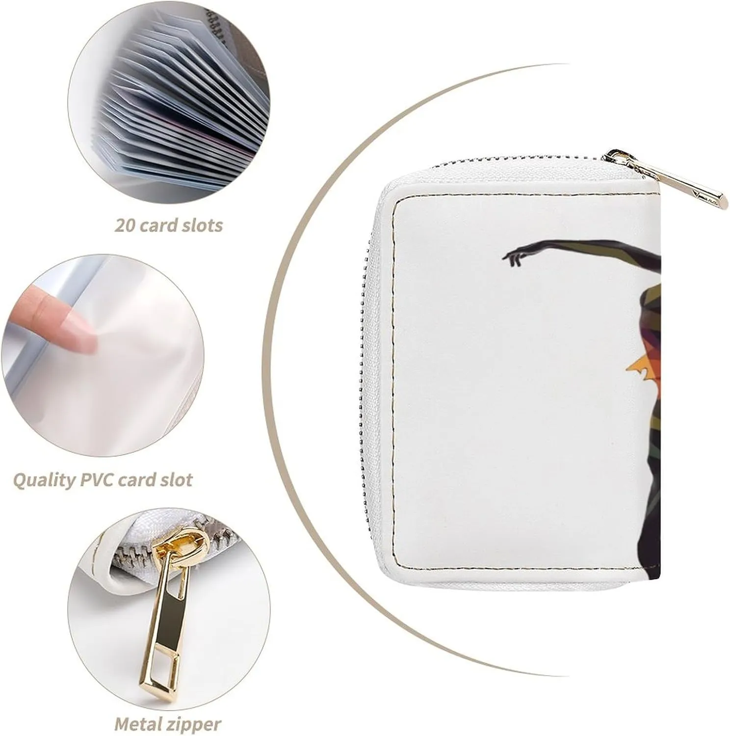 Credit Card Wallet,A Dancer Card Cases Holder Credit Card Holder Wallet with Card Slots Coin Cash Zipper Purse Case Wallet
