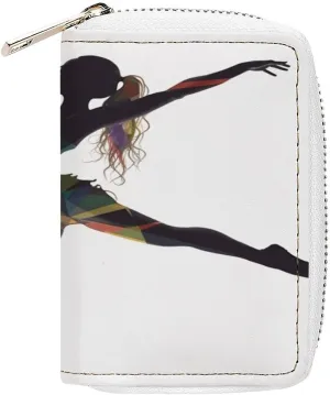 Credit Card Wallet,A Dancer Card Cases Holder Credit Card Holder Wallet with Card Slots Coin Cash Zipper Purse Case Wallet